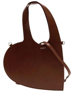 Coperni Tassen ,Bruin ,Leer Mini Heart Tote
