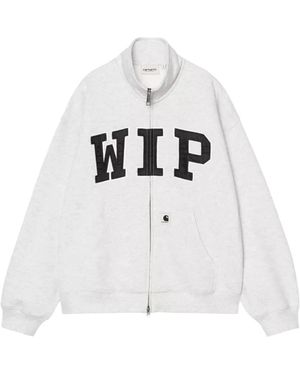 Carhartt Hoodies & Sweatvesten ,Grijs ,Katoen Wip Jacket - Wit