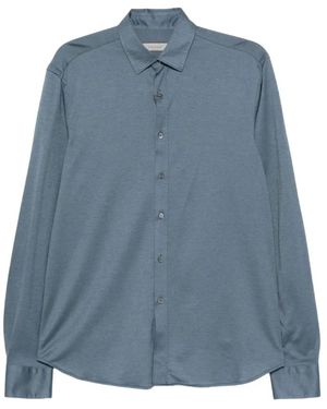 Canali Overhemden ,Blauw ,Katoen Sportshirt