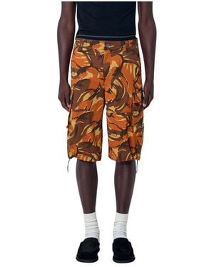 Martine Rose Korte Broeken ,Oranje ,Katoen Printed Cargo Shorts