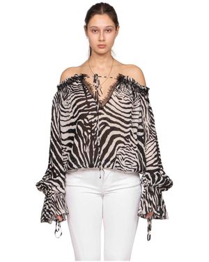 Blumarine Overhemden ,Zwart ,M1039 Blouse