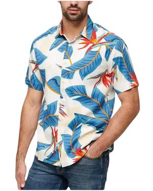 Superdry Short Sleeve Shirts - Blu