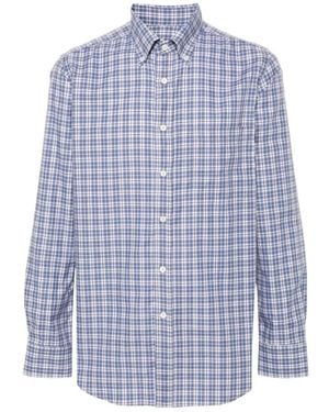 Canali Overhemden ,Blauw ,Katoen Checked Casual Shirt