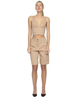 Pinko Korte Broeken ,Linnen Rubye Top - Naturel