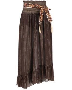 Zimmermann Aster Gekreukelde Asymmetrische Midirok - Bruin