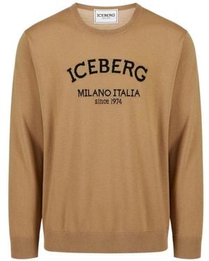 Iceberg Round-Neck Knitwear - Brown
