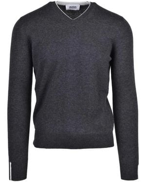 Alpha Studio V-Neck Knitwear - Blue