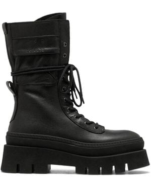 COPENHAGEN Lace-Up Boots - Black