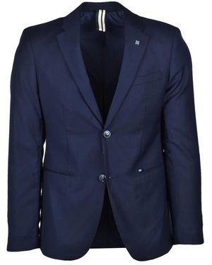 Gianni Lupo Kostuums ,Blauw ,Leer Giacca Sfiancata