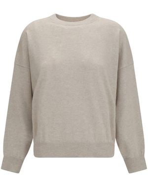 Brunello Cucinelli Cashmere Pullover Mit Monili-Kette - Grau