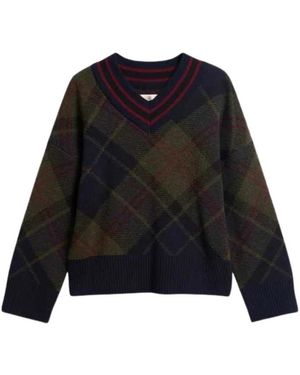 Barbour Truien & Vesten ,Blauw ,Wol Shae V-Neck Jumper - Zwart
