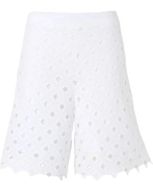 Max Mara Korte Broeken ,Wit ,Katoen Bchuguale Pants