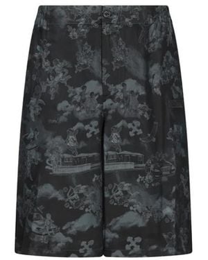 Off-White c/o Virgil Abloh Schwarze Jacquard-Bowling-Shorts - Grau