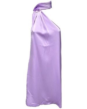 Giulia N Couture Kleedjes ,Paars ,Paarse Korte Mouw Jurk Elegant Stijl