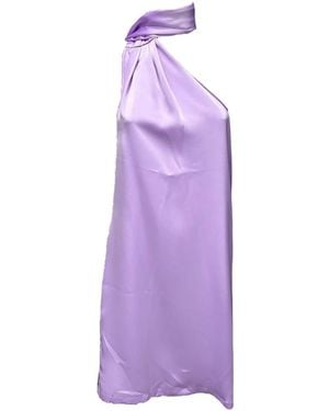 Giulia N Couture Lila Kurzarm Kleid Eleganter Stil