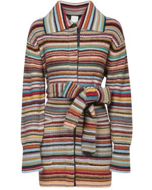 Paul Smith Gestreifter langer cardigan pullover - Braun