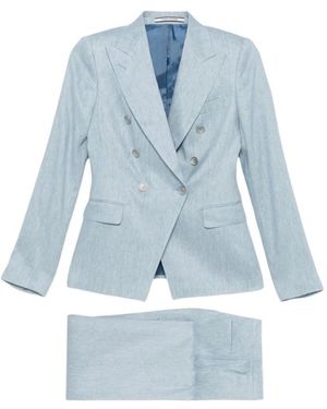 Tagliatore Peak Lapel Blazer - Blauw