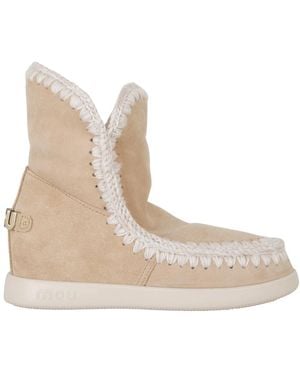 Mou Schoenen ,Suède Nieuwe Binnenschoen Met Sleehak Suède - Naturel