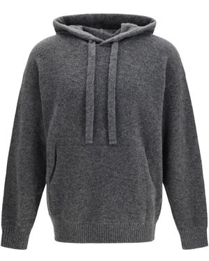 Laneus Cashmere En Zijde Sweater Met Capuchon - Grijs