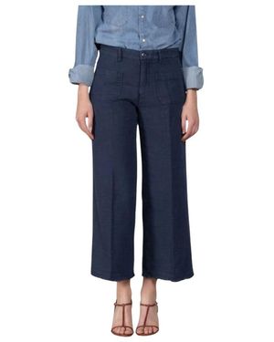 Mason's Broeken ,Blauw ,Katoen New York Studio Cropped Chino Broek