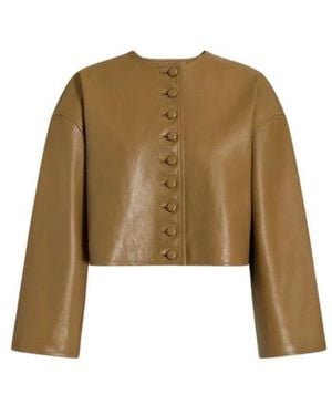 Alberta Ferretti Leather Jackets - Natural