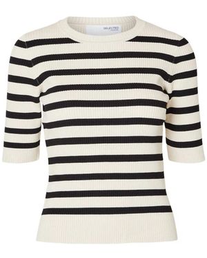 SELECTED Kurzärmliger Strickpullover - Schwarz