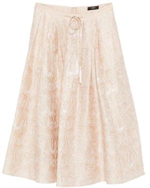 Seventy Rokken ,Nylon Midi Rok - Naturel