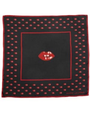 Marc Jacobs Blurred Lips Seidenschal - Schwarz