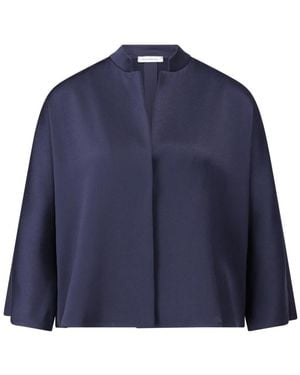 ROSSO35 Satin oversized bluse mit fledermausärmeln - Blau