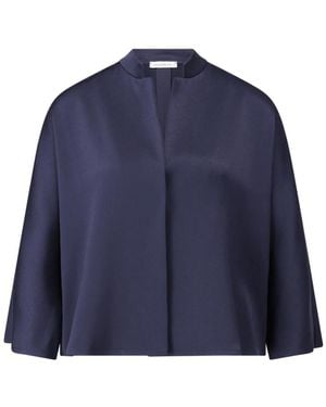 ROSSO35 Satin oversized bluse mit fledermausärmeln - Blau