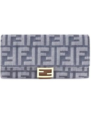 Fendi Denim Geldbörse Mit Iconic Print - Grau
