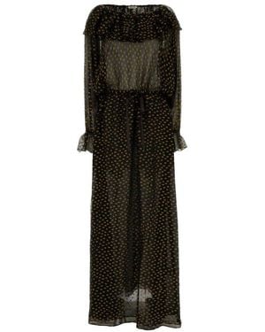 Bode Besticktes Seidenmisch-Stadionkleid - Schwarz