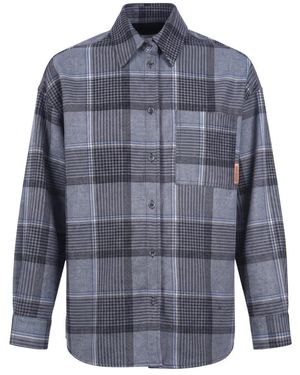 Ottod'Ame Overhemden ,Grijs ,Shirts - Blauw