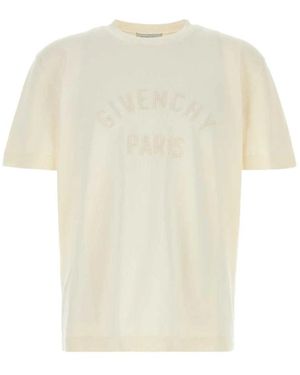 Givenchy Paris Geborduurd T-Shirt Met Korte Mouwen Van Gebreide Stof - Wit