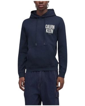 Calvin Klein Hoodies & Sweatvesten ,Blauw ,Katoen Pullover Hoodie