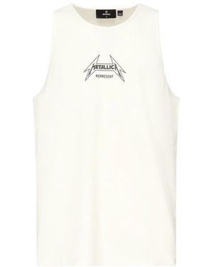 Represent Grafische Print Mouwloze Regular Fit Tops - Wit