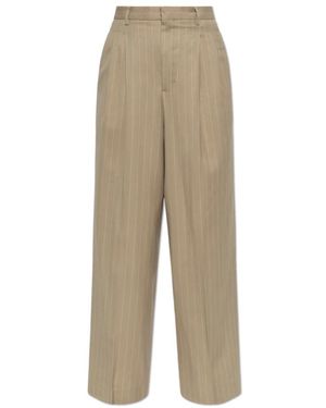 Ami Paris Wool Wide-Leg Pants - Naturel