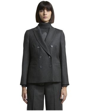 Peserico Jassen ,Grijs ,Leer A01212 Blazer - Zwart