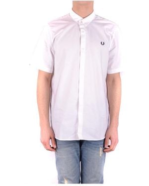 Fred Perry Short Sleeve Shirts - White