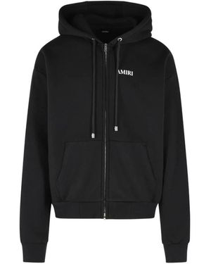 Amiri Hoodies & Sweatvesten ,Zwart ,Katoen Zip-Through Sweatshirt