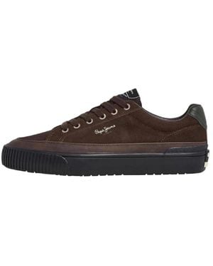 Pepe Jeans Bruine Leren Sneakers Ben Evolution