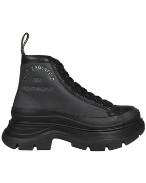 KARL LAGERFELD Lace-Up Boots - Black