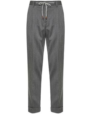 Barba Napoli Straight Trousers - Gris