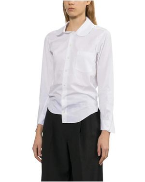 Junya Watanabe Overhemden ,Wit ,Katoen Peter Pan Collar Pocket Shirt