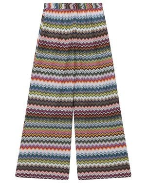 Missoni Broeken ,Veelkleurig ,Wide Broeken - Grijs
