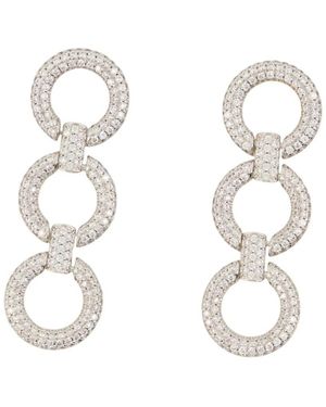 Self-Portrait Crystal Link Earrings - Metallic
