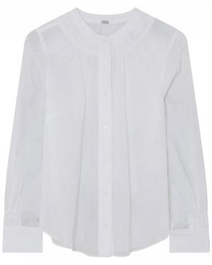GUSTAV Weiße Bluse Mit Mandarin-Kragen