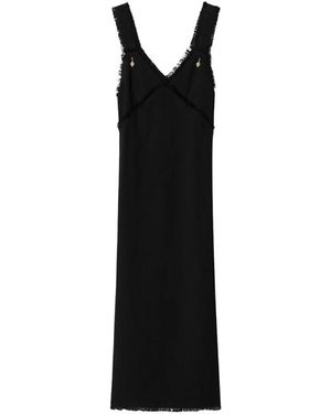 TOTEME V-Neck Ruwe Slipjurk - Zwart