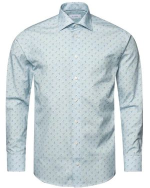 Eton Slim Fit Drink Shirt 100% Baumwolle - Blau