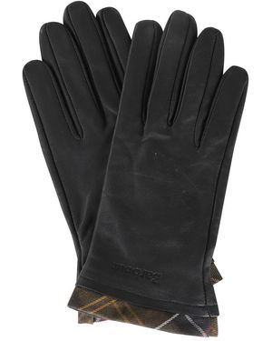 Barbour Tartan Trimmed Gloves - Schwarz